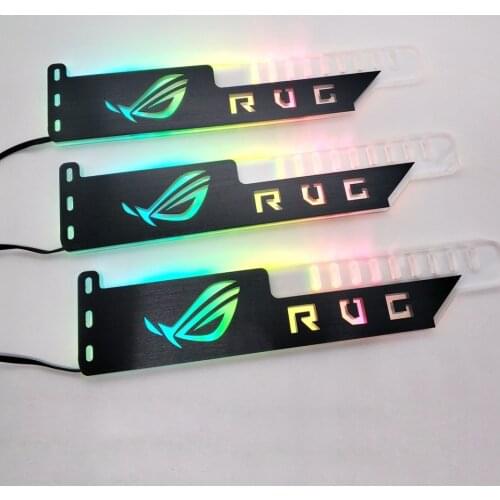 5V 3PIN Header RGB Light / Metal Acrylic Bracket use for Brace GPU card Size 280*45*6mm / Fix Video Card Compatible AURA SYNC