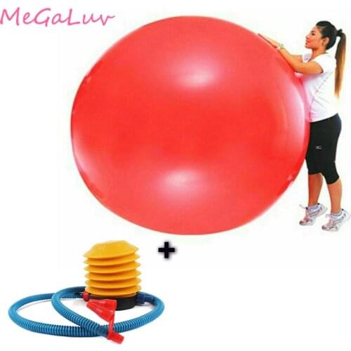 72 Inch Latex Giant Human Egg Balloon and Foot Balloon Pump Birthday Party Supplies Round Climb-in Balloon for Funny Game