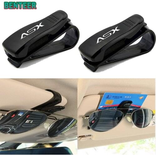ABS Portable Car Glasses Cases Ticket Card Clamp Car Sun Visor Sunglasses Holder for MITSUBISHI ASX Car styling