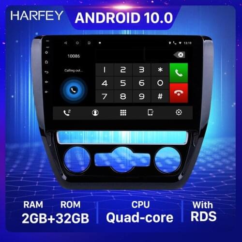 Harfey 2Din car Multimedia Player Head Unit Android 10.0 10.1" GPS Car Radio For 2012 2013 2014 2015 VW Volkswagen SAGITAR