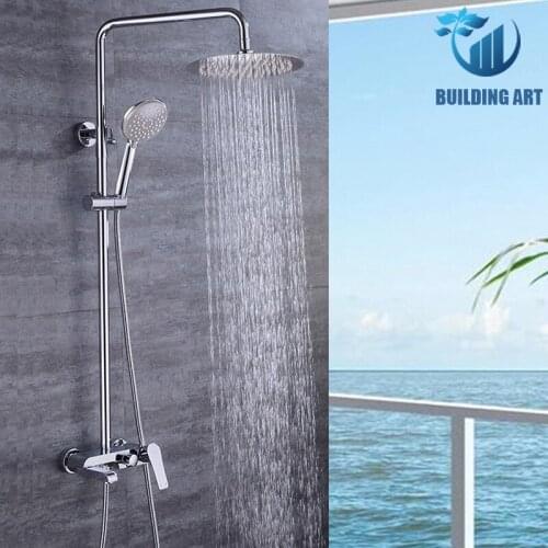 Black/Chrome Brass Rain Shower Holder Set Faucet Bathroom Shower Taps Bidet Faucet Hot/Cold Mixer Shower Crane Rotatable Faucet
