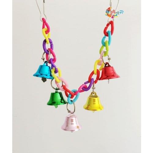 Colorful Parrot Toy Bird Toy bell color chain suspension bridge chain toy