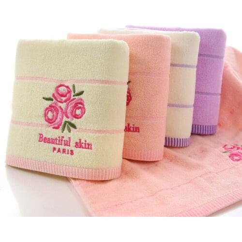 Floral Cotton Towel Adult Women Household Soft Absorbent Increase Bath Towel Suit Couple Models Beach Towel 35X75cm or 70*140cm