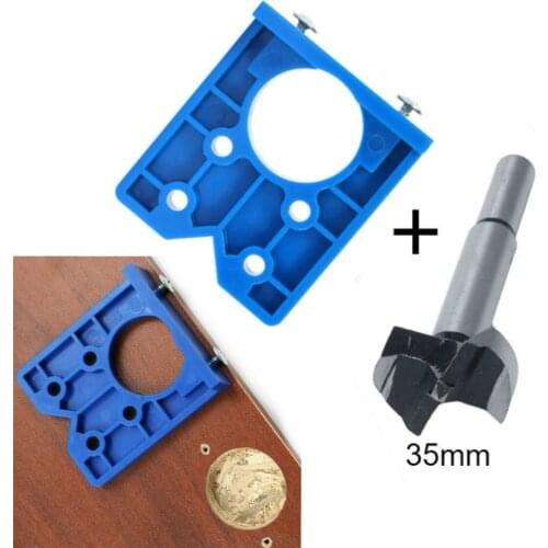 35mm Door Cabinets Hinge Hole Drilling Guide Locator Template Woodworking Hinge Drilling Jig Concealed Guide w/ Hinge drill Tool