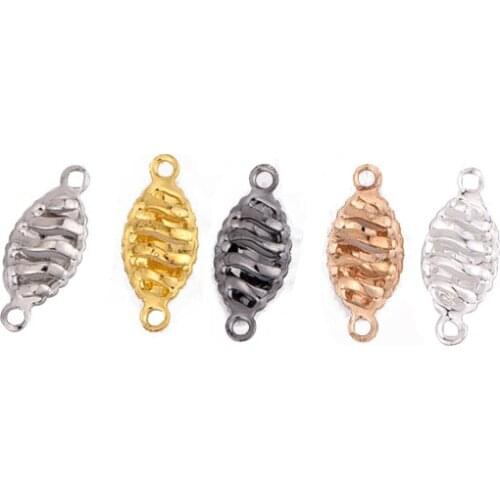 10.7 * 4.5mm double hanging hollow horse-eye pendant DIY copper fitting material jewelry connection piece