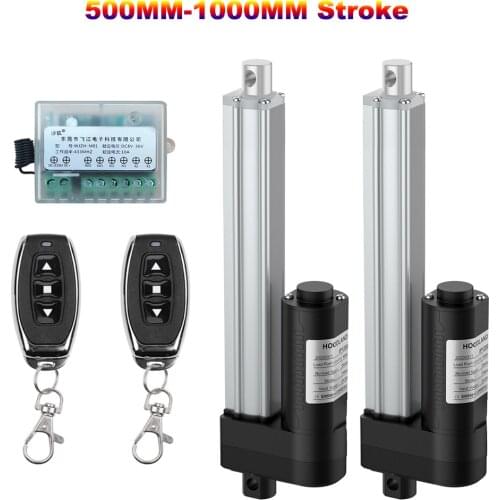50-1000 stroke 1 control 2 Synchronous linear actuator with 2 Remoto Controller 1500N 3000N 4000N 12V 24V Electric DC Motor