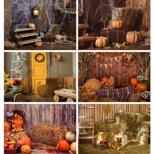 Halloween Pumpkins Lantern Photography Background Baby Holiday Party Decor Photo Backdrop for Photographic Studio Photocalls