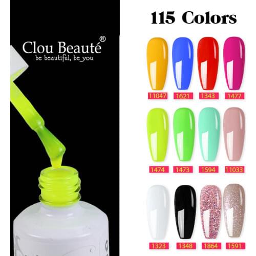 Clou Beaute 8ml Gel Nail Polish Vernis Ongle Polish Semi Permanent Varnish Glitter Soak Off UV Gel Nails Art Top Base Coat