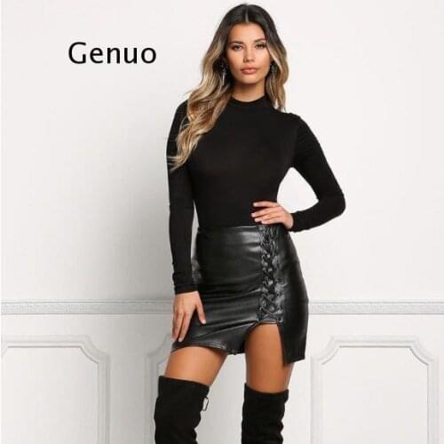 Genuo Women's Leather Skirts