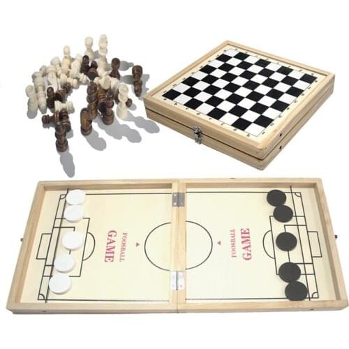 Fast Sling Puck Game,Foosball Winner Board Game,International Chess,Folded into a Chess,2 in 1 (24x12inch)