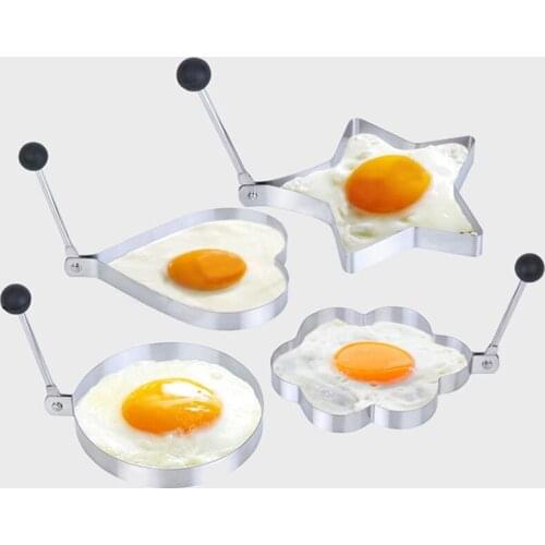 Stainless steel heart-shaped egg omelette kitchen gadget small egg omelette mold DIY baking kit gadget cake decorating tools