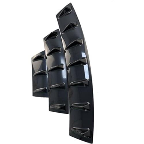 Carbon patter Fin Shark Style Rear Bumper 3D Shark Stickers ABS Plastic Universal Black Rear Bumper Lip Chassis Diffuser Spoiler