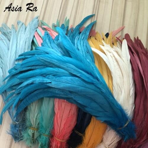 500 root sell dye turquoise Blue rooster tail feather 25-30cm / 10-12Inch DIY wedding celebration articles for use