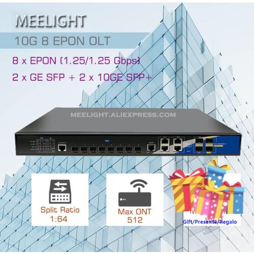 10G 8 EPON OLT optical fiber switch web management compatible with Huawei zte ONU intelligent