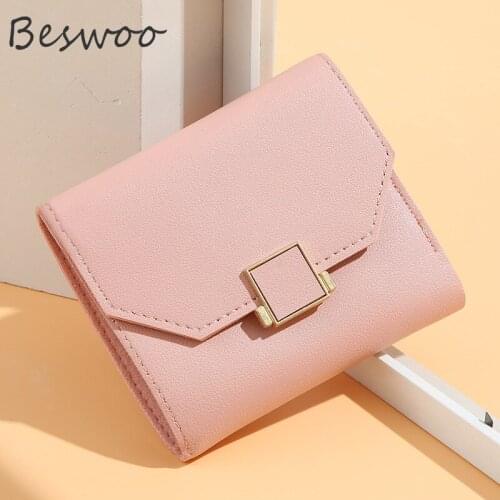 New Fashion Short Wallets for Women Leather Cute Mini Money Clutch Wholesale Zipper Female Coin Purses Casual Multi Card Holder