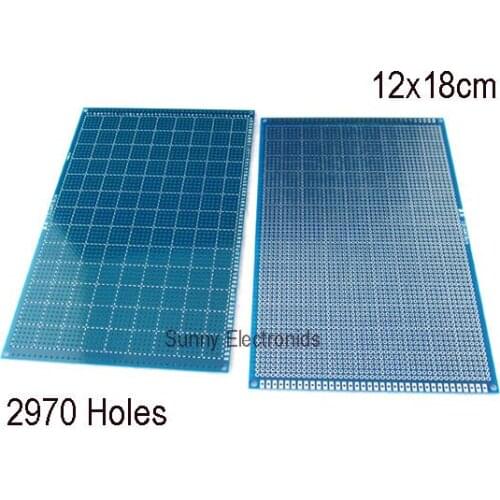 2pcs/lot 12x18 cm Single Side Prototype PCB Panel Universal Circuit Board FR-4 Glass Fiber