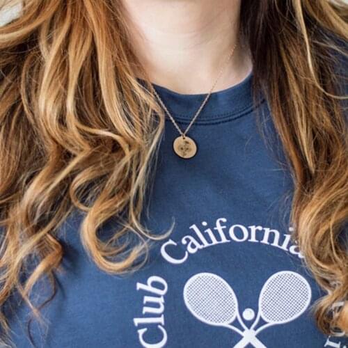 New personality fashion cute flower stick figure custom pattern stainless steel pendant necklace womens jewelry souvenir gift