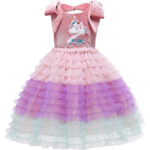 Girls dresses Christmas and New Year dresses cute cartoon sequin cake fluffy dresses princess dresses party dresses prom dresses