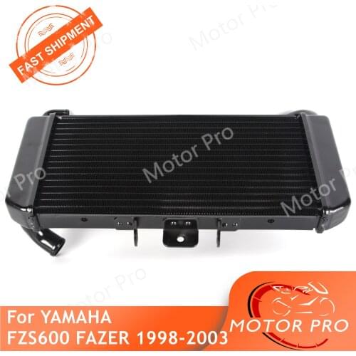 Radiator For Yamaha FZS 600 Fazer 1998 - 2003 Cooling Cooler Motorcycle Replacement Accessories FZS600 1999 2000 2001 2002 Black