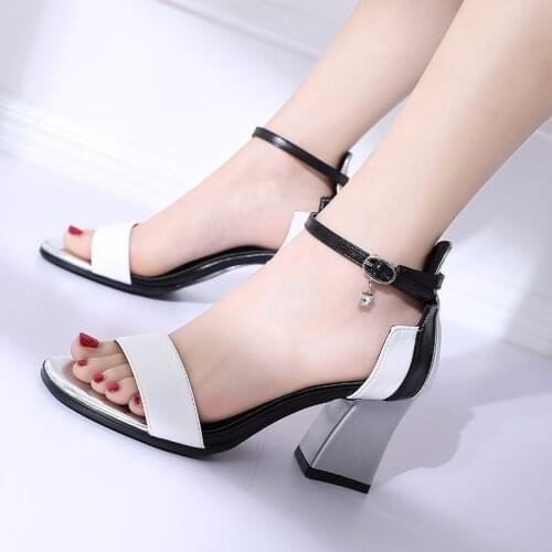 2021 New Summer Women Shoes Gladiator Buckle Strap Womens Sandals Fashion Chunky Ladies Sandals For Woman Ankle Strap Footwear