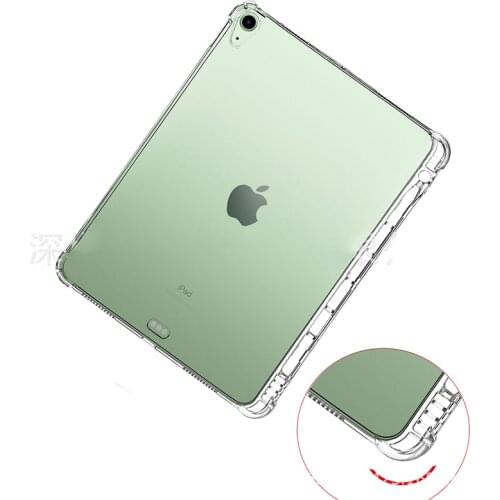 Silicone Case For iPad Air 4 10.9'' Transparent Soft Case With Pencil Holder For Apple iPad Air4 10.9 A2324 A2072 Back Cover