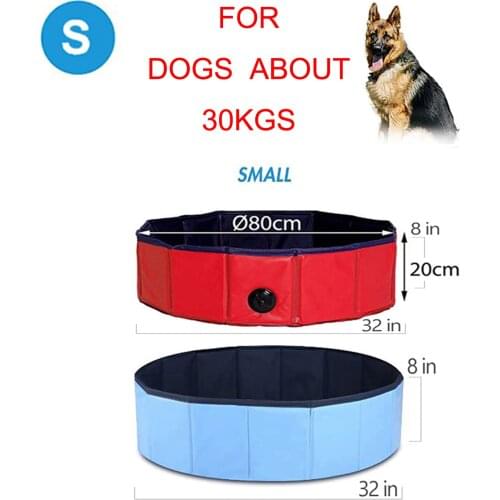 Dog Pet Swimming Pool 80cm (32inch) Small dog Pool Portable Foldable Kiddie Pool for Kids Bathing Tub Bathtub drop shipping