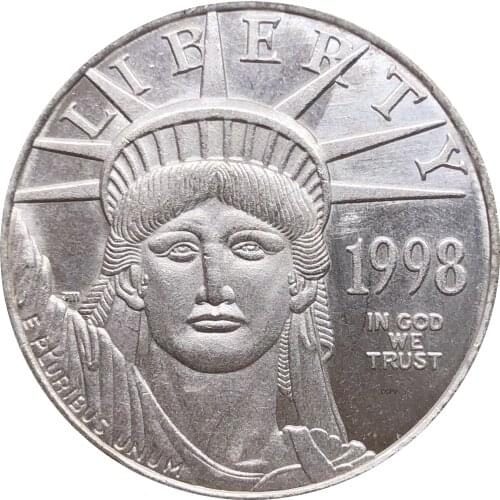 United States America 1998 W In God We Trust Liberty US Coin $50 Half Ounce 1/2 Bullion Silver Plated Copy Commemorative Coins