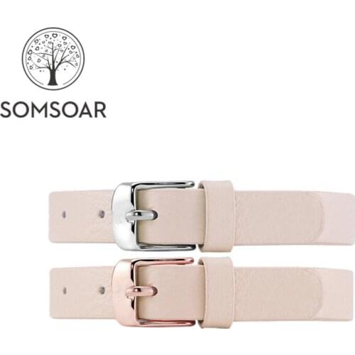 Somsoar Jewelry Beige Leder Genuine leather Wrap Charm Band Bracelets fit Story Slide Charms accessories 5pcs/lot