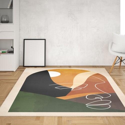 Bedroom Modern Area Rugs Kitchen Soft Anti Slip Floor Mat Bathroom Living Room Decoration Large Rectangular Printed Carpet