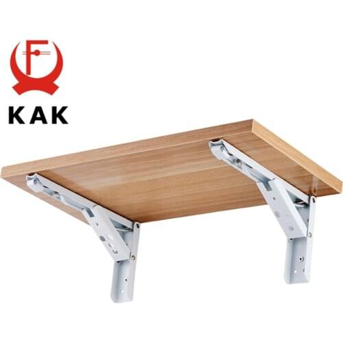 KAK 2PCS Triangle Folding Angle Bracket Heavy Support Adjustable Wall Mounted Bench Table Shelf Bracket Furniture Hardware