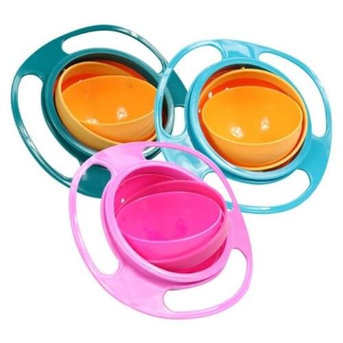 Universal Gyro Bowl Practical Design Children Rotary Balance Bowl Umbrella Bowl 360 Rotate Spill-Proof Bowl Housekeeping Toys