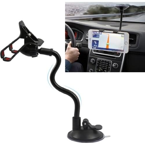 Universal Car Phone Holder Windshield Long Arm Clamp Mount Strong Suction Cup Stand 360 Rotating For Phone GPS Support