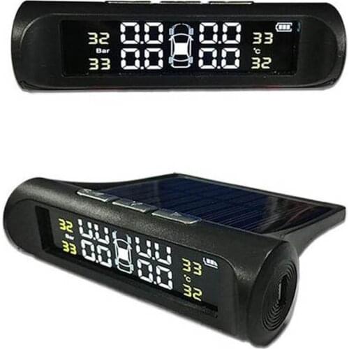 External Internal Tyre 4 Sensor USB Solar Charging Car TPMS Tire Pressure Monitoring System HD Digital Display Auto Alarm Tool