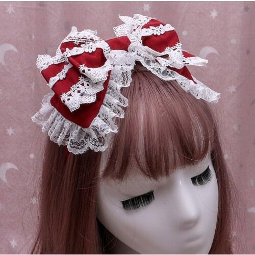 Japanese Princess Sweet Girl Kawaii Lolita Headwear Lace Hair Band Headband Hair Clip Gothic Lolita KC Halloween Accessories