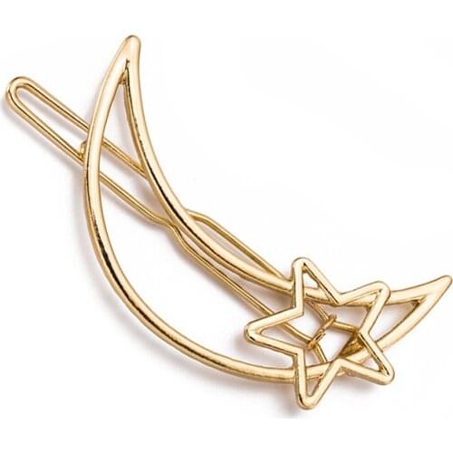 12pcs/lot hair accessory moon with stars hairpin headdress alloy geometry modelling clip female personality