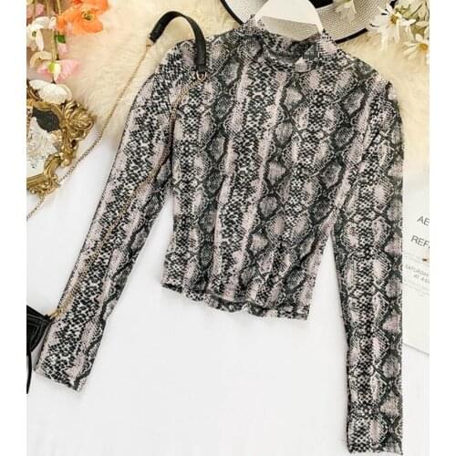 Sneak T-shirt Women Slim Body European Animal Short Crop Tops Ins Fashion Punk Midriff-baring Tshirts Tunic Chemisier 2020