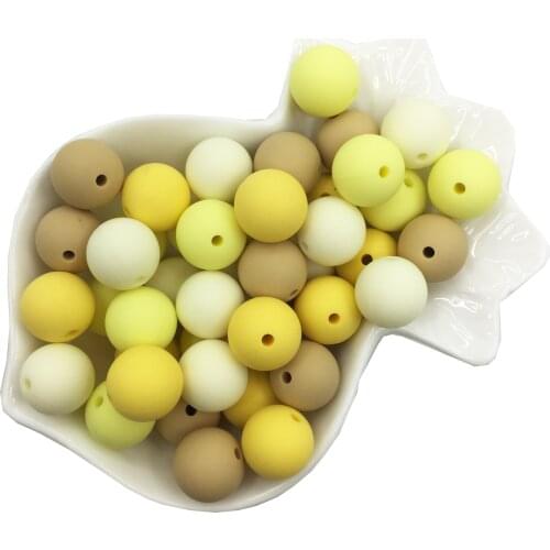 Silicone Beads 10mm/12mm/15mm/20mm 100pcs Silicone Beads Eco-friendly Sensory Teething Necklace Food Grade Mom Silicon chew bead