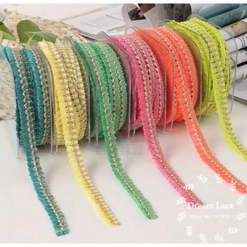 2Yards/Lot 1.2cmWidth Tassel Fringe Ethnic Lace Trim Ribbon Sewing Latin Dress Stage Garment Curtain DIY Accessories