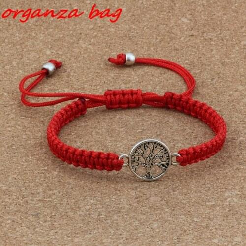 2PCS/lots fashions Alloy Tree of Life charm Red Pure hand-woven Adjustable Bracelet B-71