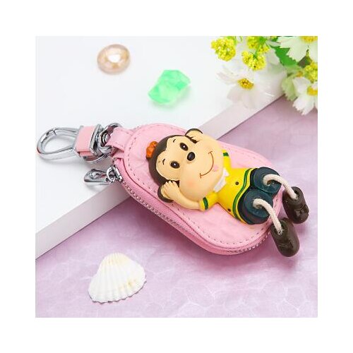 2019 Brand Multifunction key Bag Cartoon monkey Women & Men Leather Universal Car Key Holder Zipper Housekeeper Key Wallet Case