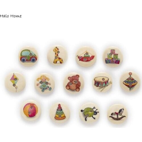 50pcs 2 Hole Toy Round Wood Buttons Home Sewing Scrapbooking Clothing DIY Making Decor 15mm