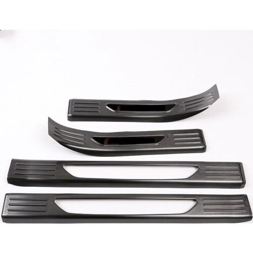 Car Interior Door Sill Protect Plate Panel Cover Trim 4 Pcs Stainless Steel Back For Jaguar E-PACE E PACE 2018 2019 Accessories