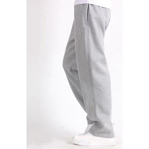 FAISIENS Men Plus Size Pants 5XL 6XL 7XL Solid Baggy Loose Elastic Pants Cotton Gray Black Casual Pants Large Size Big Trousers