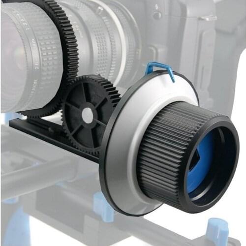 Quick Release Clamp F1 DSLR Follow Focus FF with Adjustable Gear Ring Belt for 15mm Rod Rig 60D 600D 5D2 GH2 D7000