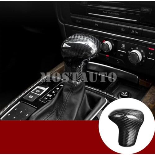 For Audi A7 S7 Carbon Fiber Center Console Gear Shift Knob Trim Cover 2011-2014 1pcs Car Accessories Interior Car Decor