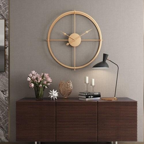 2020Creative Wall Clock Modern Design for Home Office Decorative Hanging Living Room Classic Brief Metal Wall Watch