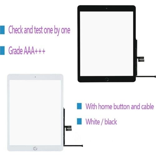 For iPad 7 2019 10.2 Inch A2198 A2200 A2270 A2428 A2429 Touch Screen Digitizer Glass Panel with Home Button and Adhesive Tape