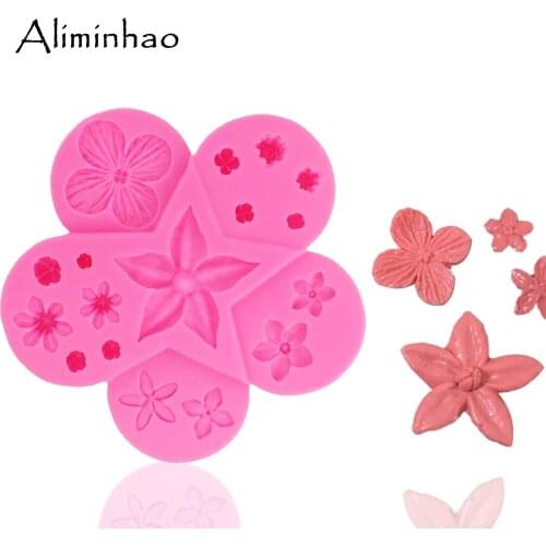 B1328 Flower Mold Fondant Cake Decorating Tools Cake Silicone Molds Gumpaste Chocolate Candy Clay Moulds