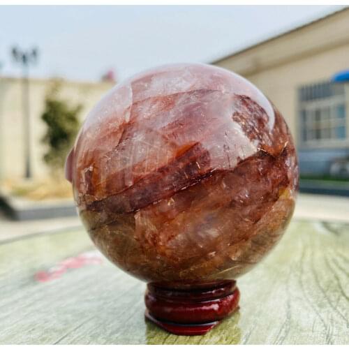 Red Fire Quartz hematoid Crystal polished Palm Ball Healing bracket 1 order