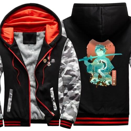 Cartoon Printing Camouflage Raglan Thicken Jackets Mens Keep Warm Long Sleeve Coats Fashion Tops Winter Retro moletom masculino